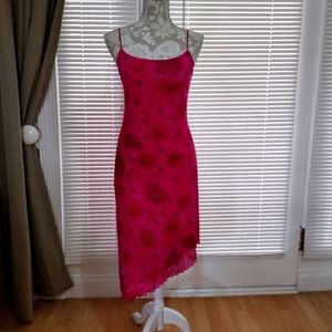 HOT PINK PAISLEY STRAPPY DRESS